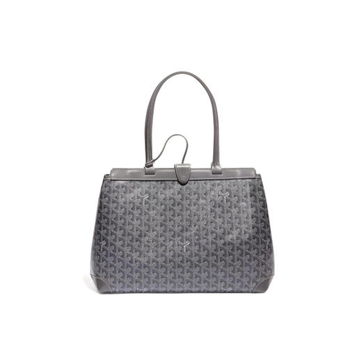 GOYARD Bellechasse Biaude Y字老花满印遮蔽设计 帆布拼皮 托特包Tote包购物袋单肩手提包 小号 女款（CB） 商品图10