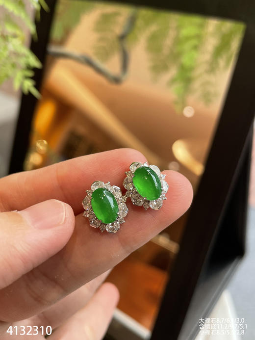 4132310，蛋面耳钉。具体价格微信咨询 商品图5