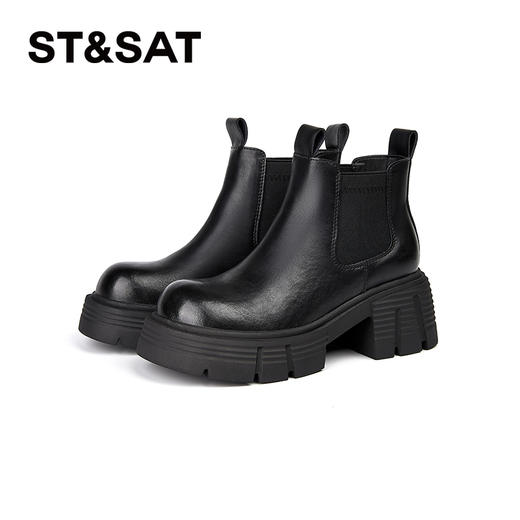 星期六复古做旧感擦色厚底加绒切尔西SSC4118E9Q 商品图8