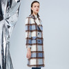 EITIE爱特爱冬季新款复古翻领撞色毛呢格子大衣长款外套7614329 商品缩略图2