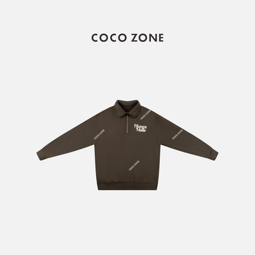 COCO ZONE 设计感半拉链长袖卫衣时尚字母上衣CC1C2203 商品图0