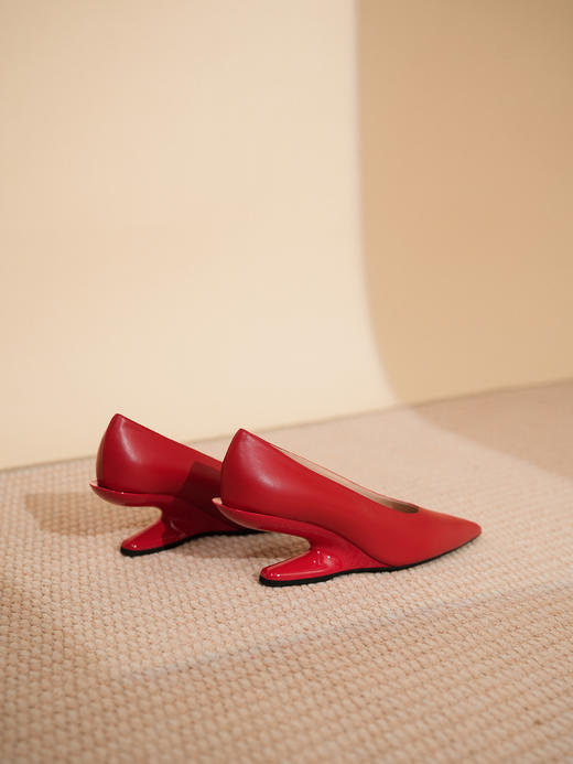 豪麟名鞋N°21 女鞋皮鞋羊皮革N18080P红色 商品图4