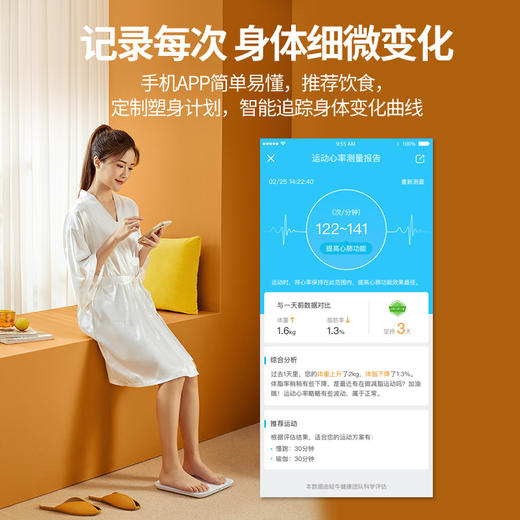 华为HIlink体脂秤云康宝智能体重秤家用精准测量电子秤脂肪秤充电 商品图3