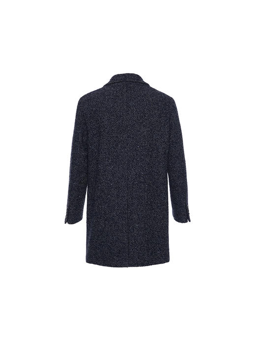 callisto高智系列藏青色羊毛混纺大衣 商品图1