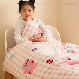【幼儿园儿童专属】秋冬加厚牛奶绒三件套 保暖蓄热单被套、被套被芯