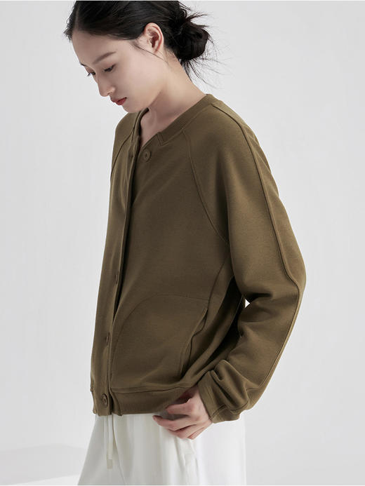 weyo秋冬女款百搭羊毛暖绒开衫插肩袖夹克外套880062 商品图1