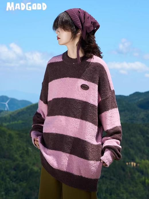 马得工地/MDGDMY243196/圈圈纱条纹毛衣 商品图1