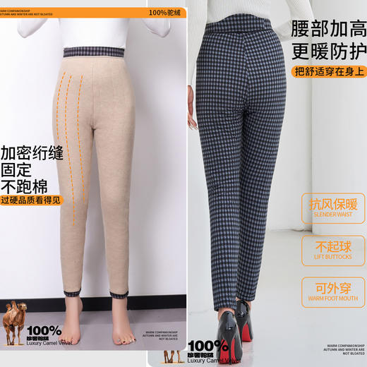 雀说 800克女士驼绒踩脚保暖裤可外穿护膝保暖打底裤加厚棉裤159 商品图2