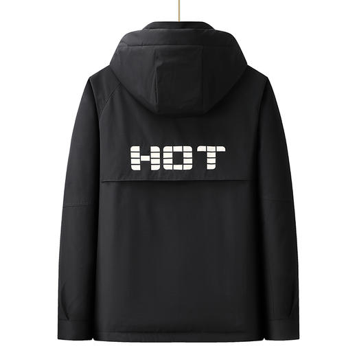 【特大码】【新款DPX】大依优型大码潮款工装连帽羽绒服鸭绒外套休闲胖子大码男休闲宽松加肥加大上衣 商品图3