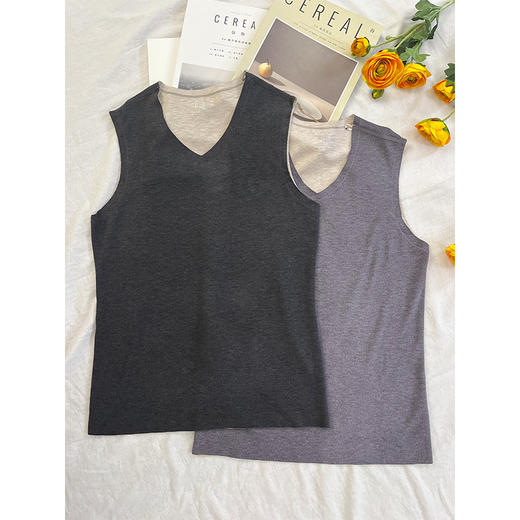 【爱侣暖心衣】 320g羊绒蚕丝保暖背心 细腻柔软 蓬松轻盈 冬天的小暖炉 男女可选~ 商品图1