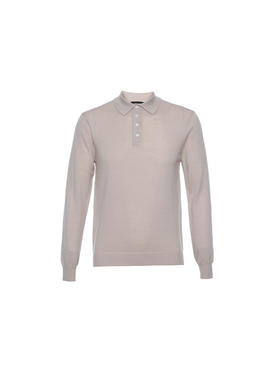 callisto粉色绵羊毛翻领毛衣