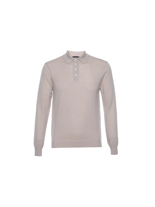 callisto粉色绵羊毛翻领毛衣 商品图0