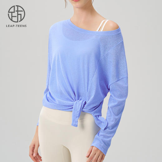 跃牌【安琪拉系列】秋季新款透气瑜伽罩衫女开叉显瘦运动健身上衣CX7406 商品图2