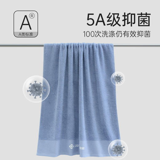 【棉疆溯源】洁丽雅5A级抑菌加厚浴巾新疆棉吸水全棉成人纯色洗澡巾 商品图1