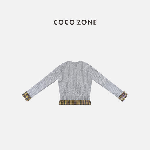 COCO ZONE 秋季圆领单排扣针织开衫简约长袖上衣CC2D2395 商品图1