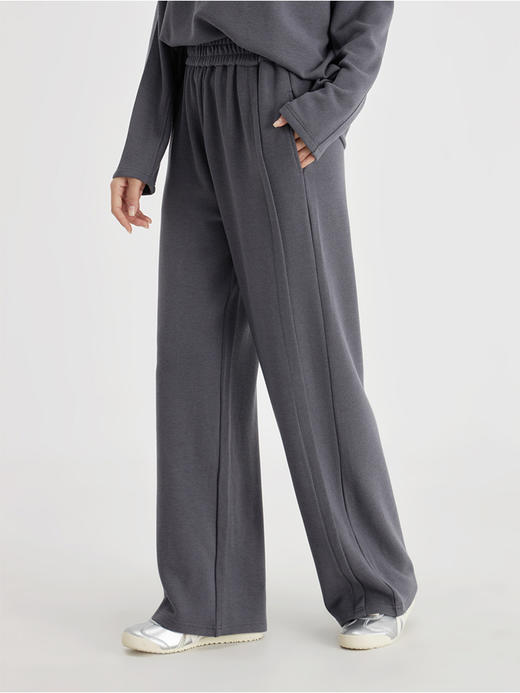 weyo秋冬女宽松阔腿裤羊毛暖绒高腰休闲直筒裤880055 商品图1