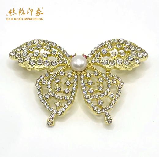丝路印象轻奢爆款珍珠胸针时尚百搭简约6-7mm金色 商品图0