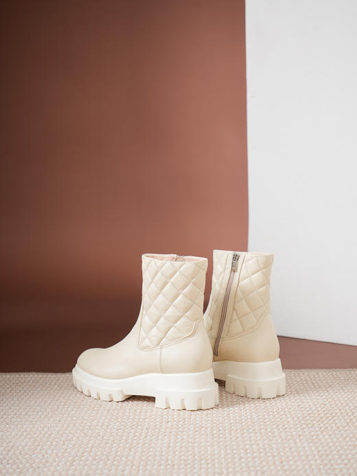 豪麟名鞋AGL女鞋短靴羊皮革AG756595N白色 商品图2