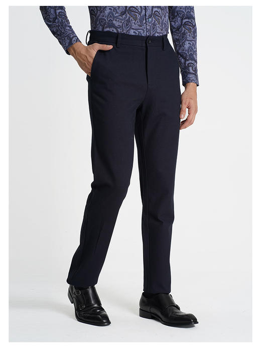 callisto藏青色粘纤休闲裤 商品图3