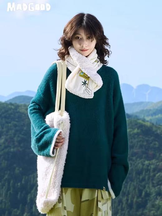 马得工地/MDGDMY244276/宽松多色高领仿貂毛打底叠穿毛衣 商品图0