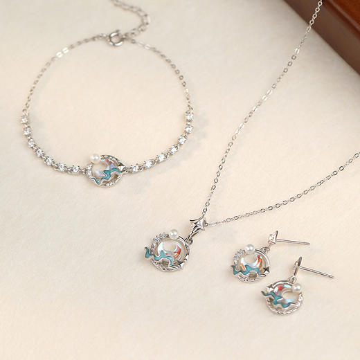 【日落星辰】S925银星星珍珠月光石耳饰【JHY-E000835B】 商品图1