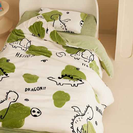 【幼儿园儿童专属】秋冬加厚牛奶绒三件套 保暖蓄热单被套、被套被芯 商品图13