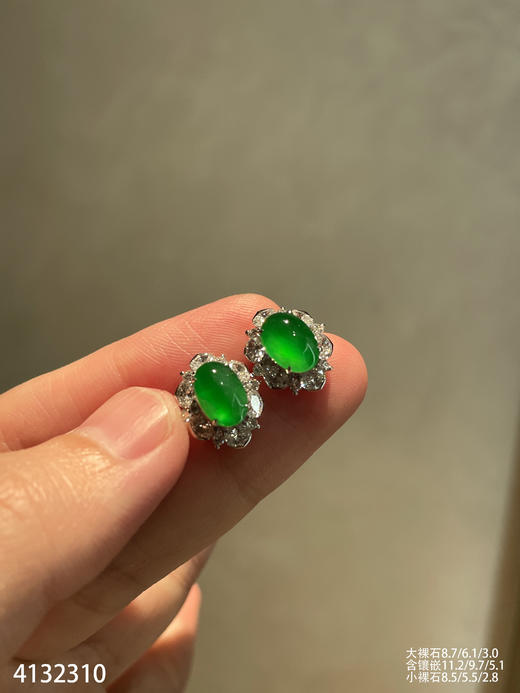 4132310，蛋面耳钉。具体价格微信咨询 商品图1