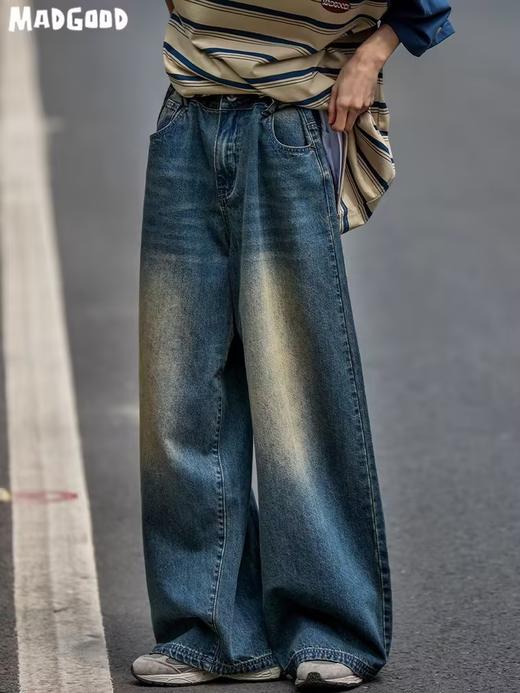 马得工地/MDGDKZ426/复古水洗高腰牛仔裤 商品图1