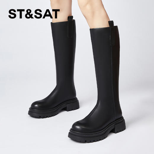 星期六时尚百搭保暖绒里显瘦美腿长靴SS341190Q9 商品图4