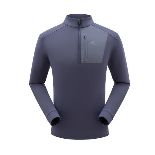  拓路者磨毛拉链半开襟加绒长袖男士2024年秋抓绒衣上衣保暖内搭 商品图4