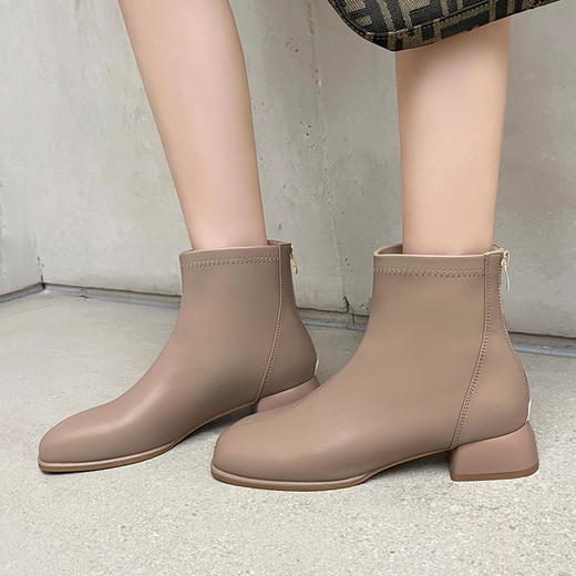 【ZHR摩登方头气质短靴BL189】方头短靴，时髦入冬 商品图6