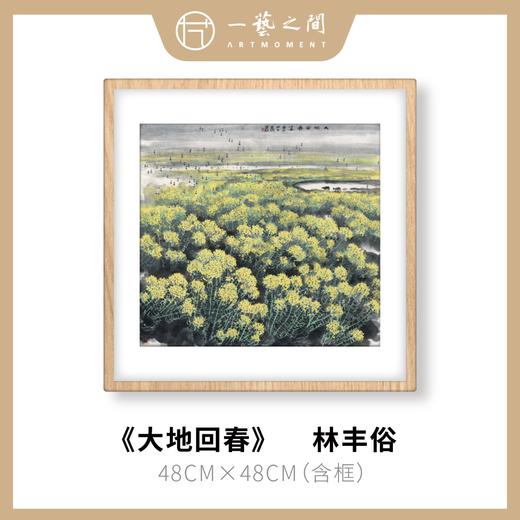 高清复制画 林丰俗《大地回春》48cm*48cm 含框 复制装饰画 新中式风格轻盈高清雅致好搭配茶室客厅书房办公室已装框 商品图2