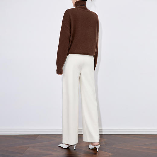【高货wl】全新升级【铂金会员247/天猫329/差价82】(20402) 洛诗琳休闲宽松慵懒风重磅垂感直筒羊毛混纺磨毛阔腿裤 商品图4