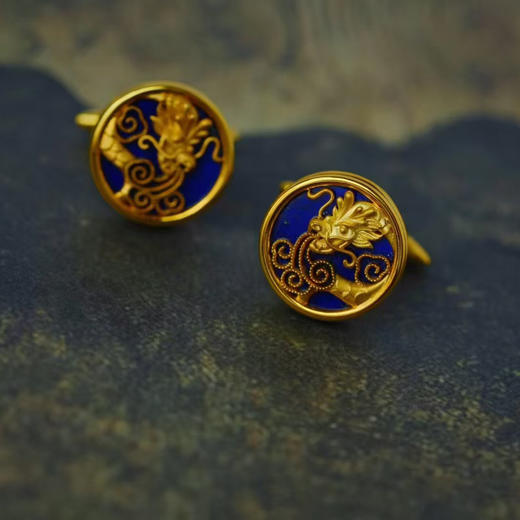 龢盒原创 风生水起·游龙袖扣 商品图1