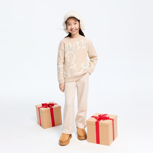 女童海岛绒阔腿裤冬季新款安奈儿童装实体店同款AG446806 商品图5