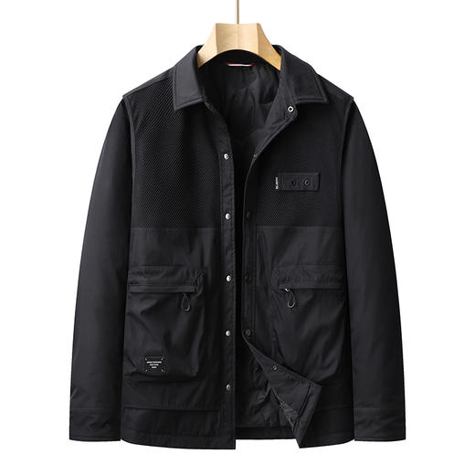 【特大码】【新款DPX】大依优型大码潮款翻领工装羽绒服鸭绒外套休闲胖子大码男休闲宽松加肥加大上衣 商品图0