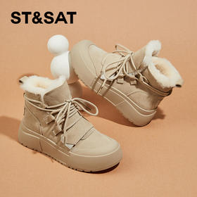 星期六厚绒保暖时尚百搭雪地靴SS341120QG