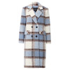 EITIE爱特爱冬季新款复古翻领撞色毛呢格子大衣长款外套7614329 商品缩略图5