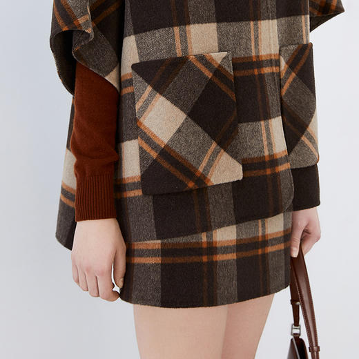 EITIE爱特爱冬季新款复古格纹包臀显瘦高腰半身裙女裙7606308 商品图3