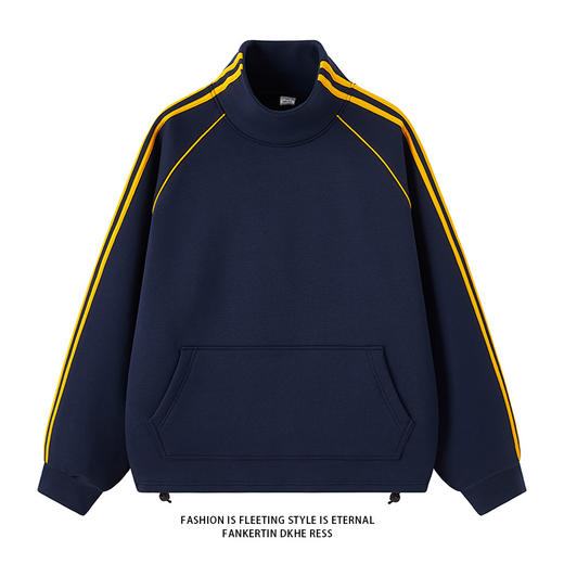 【加绒】【新款DSY】大依优型大码加绒立领套头卫衣长袖加肥加大休闲运动上衣男打底衫胖子冬季保暖 商品图2