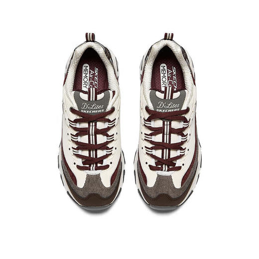 Skechers斯凯奇拼接厚底老爹鞋女休闲运动鞋149906-BUGY 棕红色/灰色 商品图3