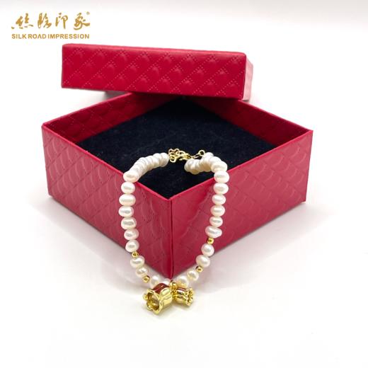 丝路印象爆款珍珠小米baby手链冷白光强光长度16+3cm 4-5mm淡水珍珠 白色 商品图4