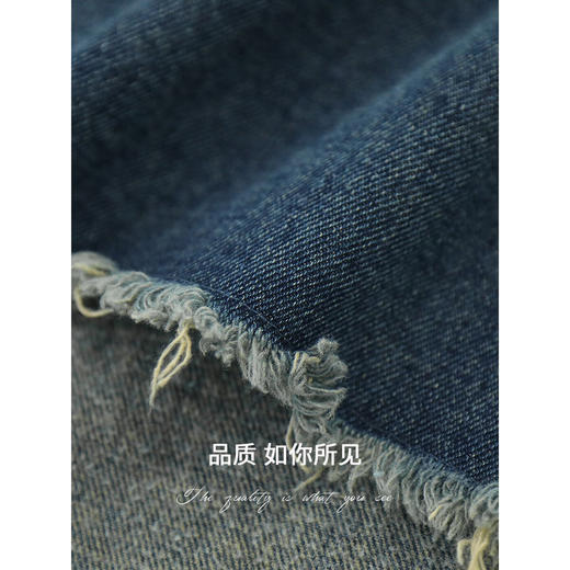 【限时秒杀】COCOBELLA环保水洗手工毛边原色牛仔衬衫金扣内搭衬衣DN3005 商品图4