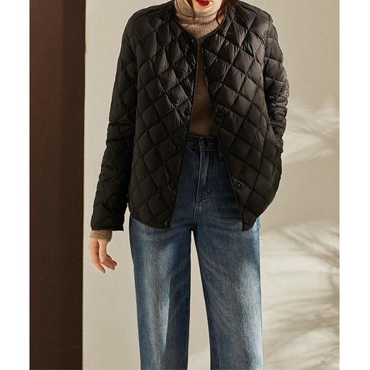 【高货ayts】全新升级【铂金会员385/天猫519/差价134】(20827) 洛诗琳冬季鹅绒服菱形格子轻薄95白鹅绒羽绒服女 商品图0