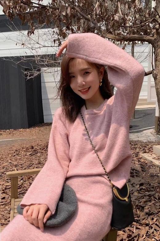 amadella 温柔甜美系粉色圆领针织上衣 17514 商品图0