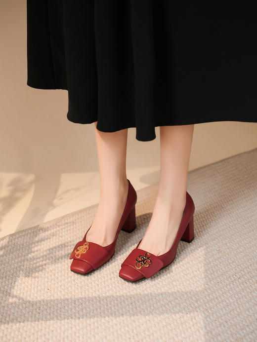 豪麟名鞋LORIBLU女鞋皮鞋羊皮革LR94P红色 商品图1