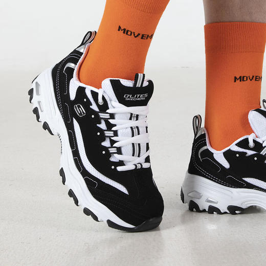 斯凯奇（Skechers）熊猫鞋男 D'LITES时尚潮流舒适低帮运动休闲鞋 52675-BKW 商品图2