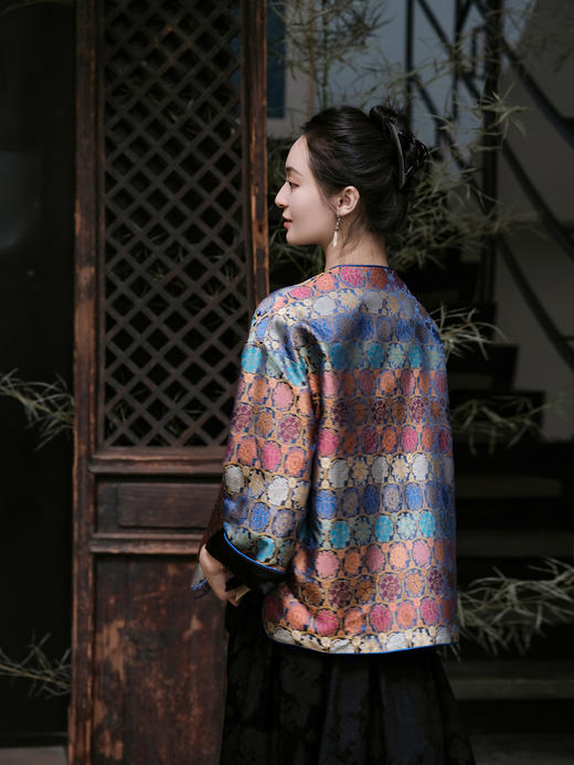 盛唐牡丹| 六合花开宋锦对襟外套(不夹棉) [特价品] 商品图6