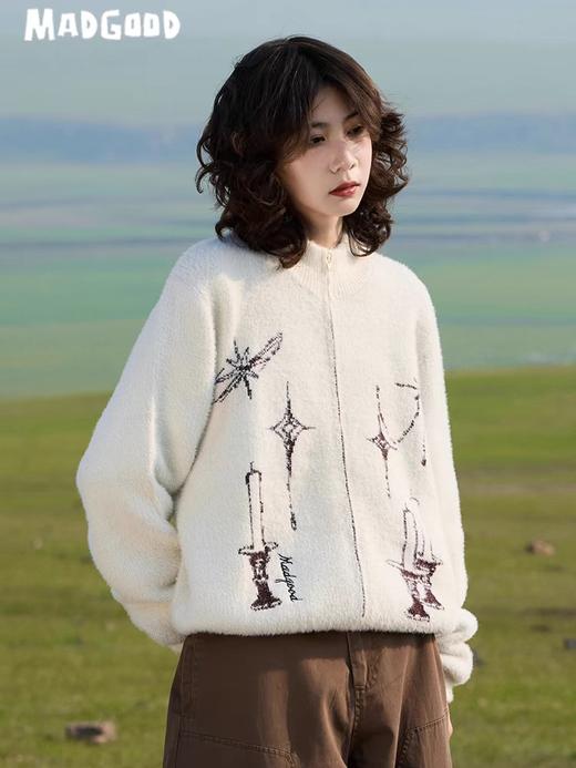 马得工地/MDGDMY243200/烛台提花仿貂毛打底衫 商品图0