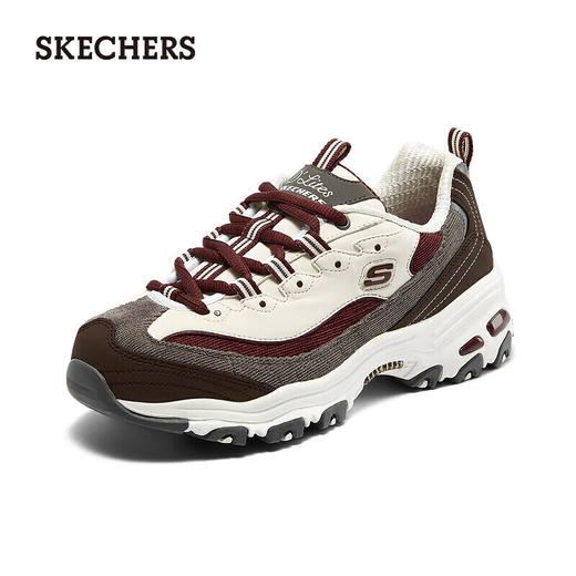 Skechers斯凯奇拼接厚底老爹鞋女休闲运动鞋149906-BUGY 棕红色/灰色 商品图1